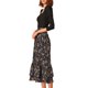 thumbnail image 4 of Faldas de Gasa para Mujer INSPIRE CHIC Cintura Elástica Volantes en Capas Falda Midi Floral Negro-Floral L, 4 of 8