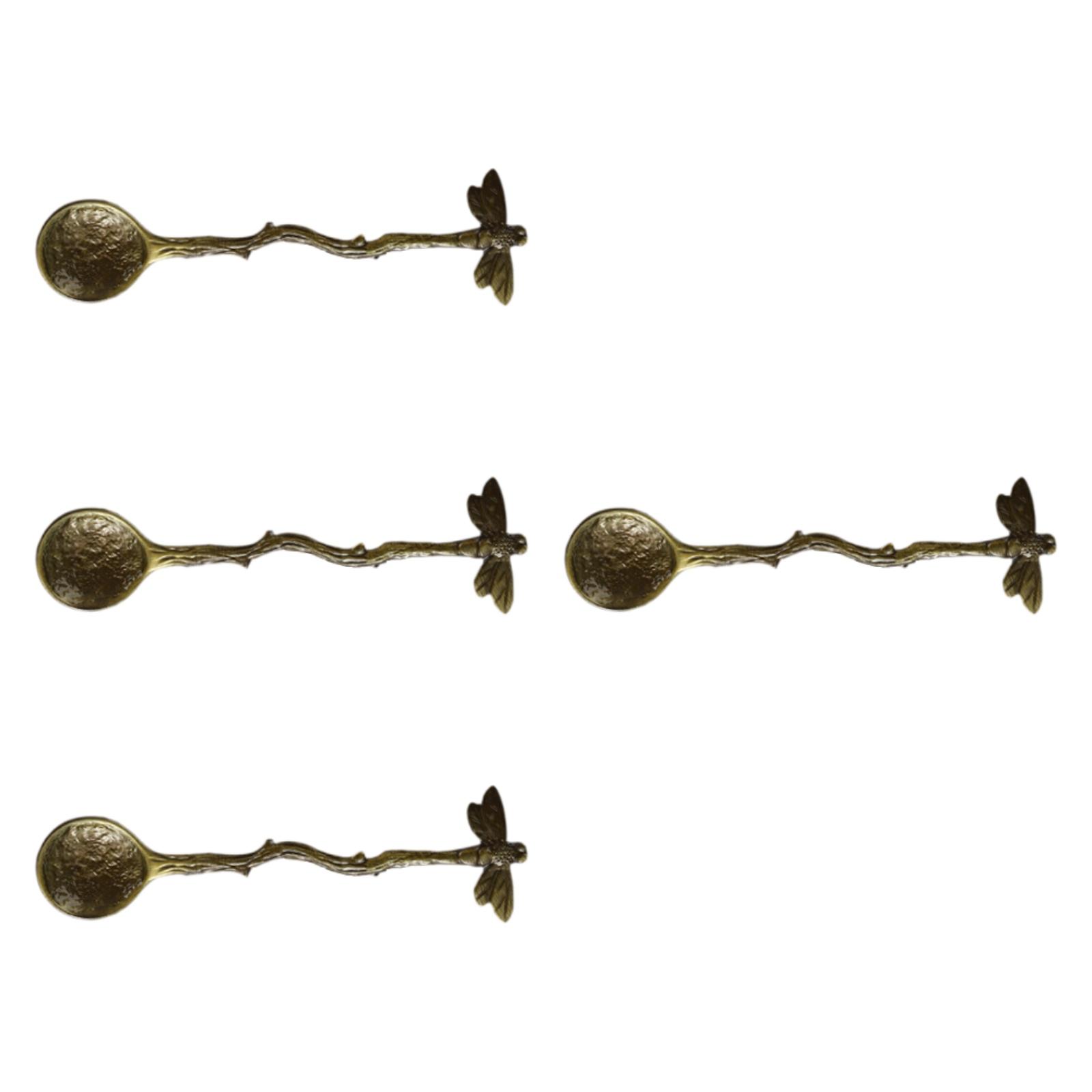 Bothyi - 4 Cucharas De Libélula, Vajilla Creativa Para Restaurante, Hogar, Tienda, Color Cobre