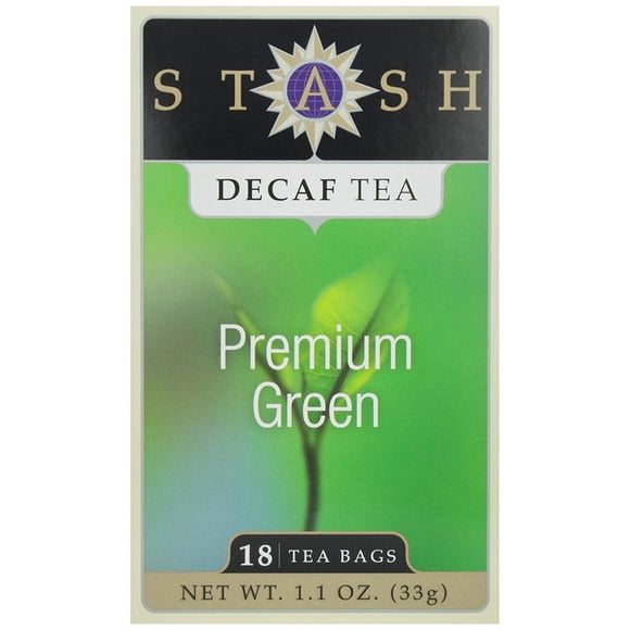 Té verde premium descafeinado Stash, 18 bolsitas