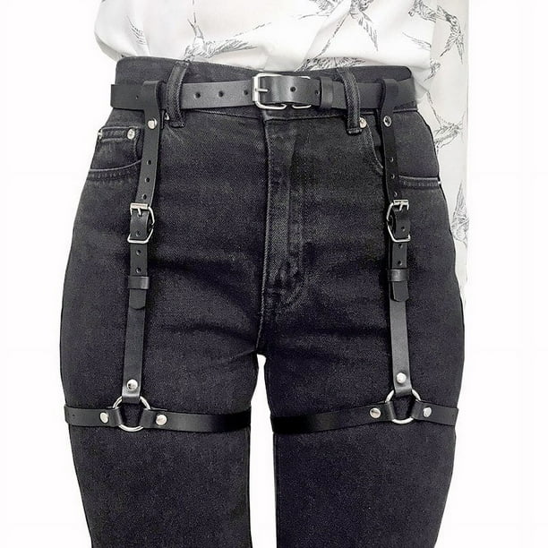 Sexy Thigh Garters Belt Woman Leather Harness Garter Body Bondage Strap Belt Stockings Lingerie Bdsm Waist To Leg Harness Seks