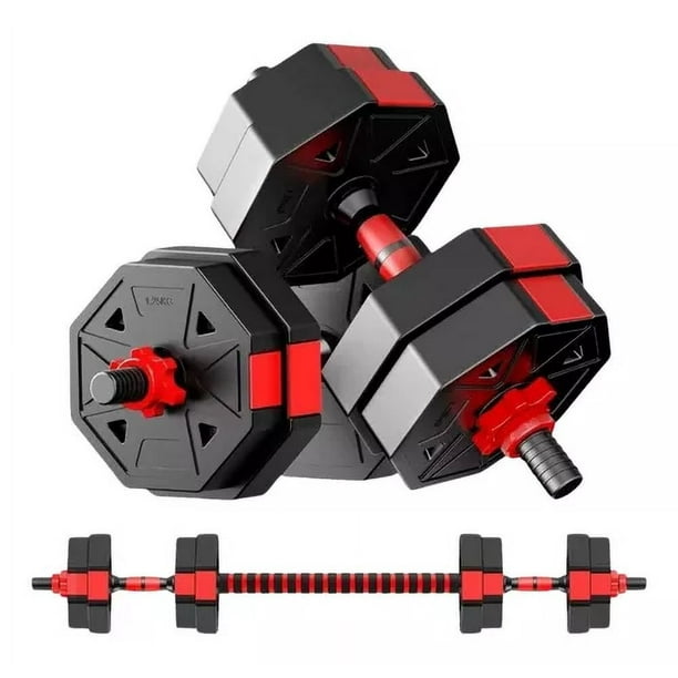 Set De Mancuernas Hexagonales Ajustable De 10kg Con Extensor De Pvc