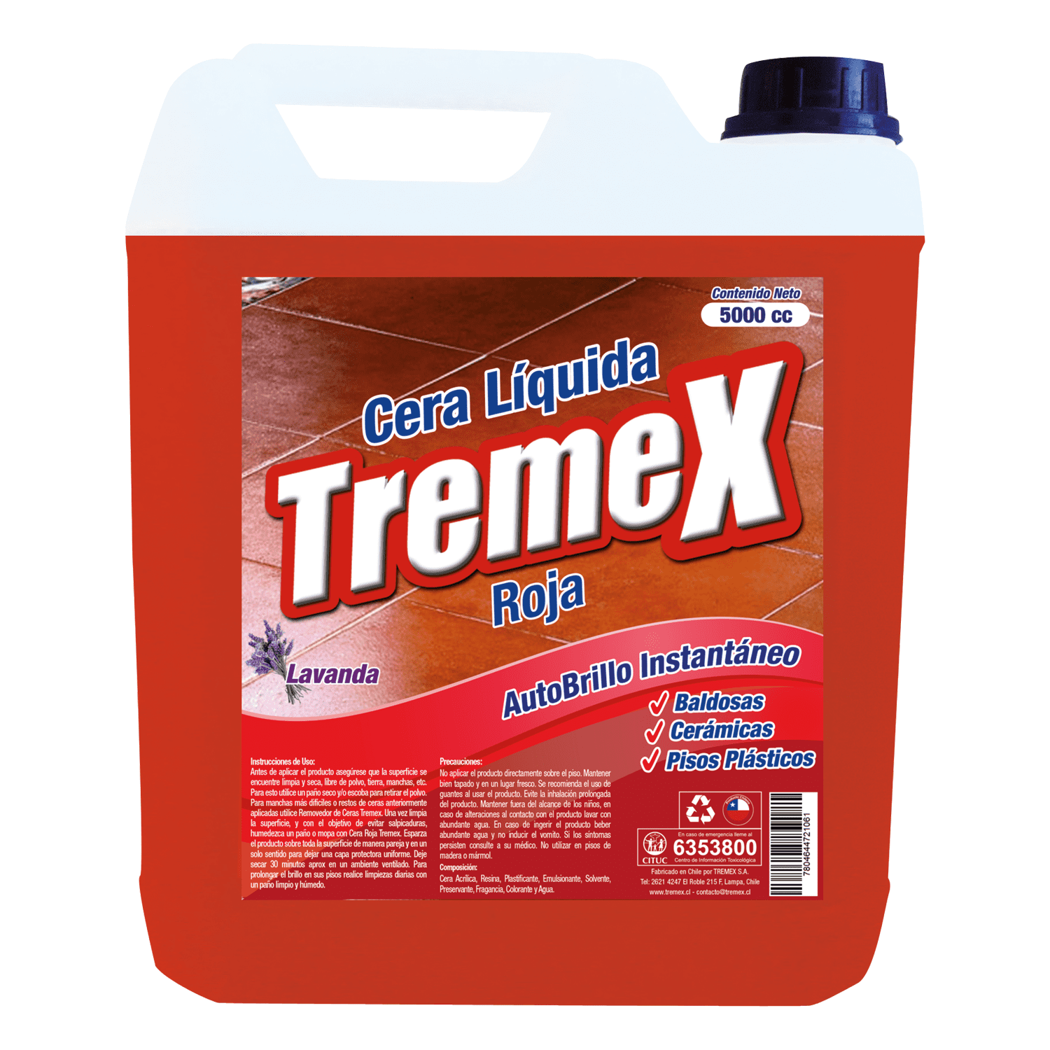 Cera Líquida Tremex Autobrillo Roja 5 L