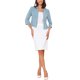 thumbnail image 2 of INSPIRE CHIC Elegante Blazer Corto para Mujeres Conjunto de Regreso a Clases para Maestras Abierto al Frente Sin Cuello Manga 3/4 Chaqueta de Traje de Negocios Peplum XS Azul, 2 of 6