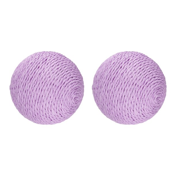 Uxcell Juguete de Pelota para Gatos, Pelotas Rascadoras Interactivas Naturales para Gatos Juguete de Pelota de Sisal (Sisal, 2 Piezas, 3.9 Pulgadas, Púrpura)