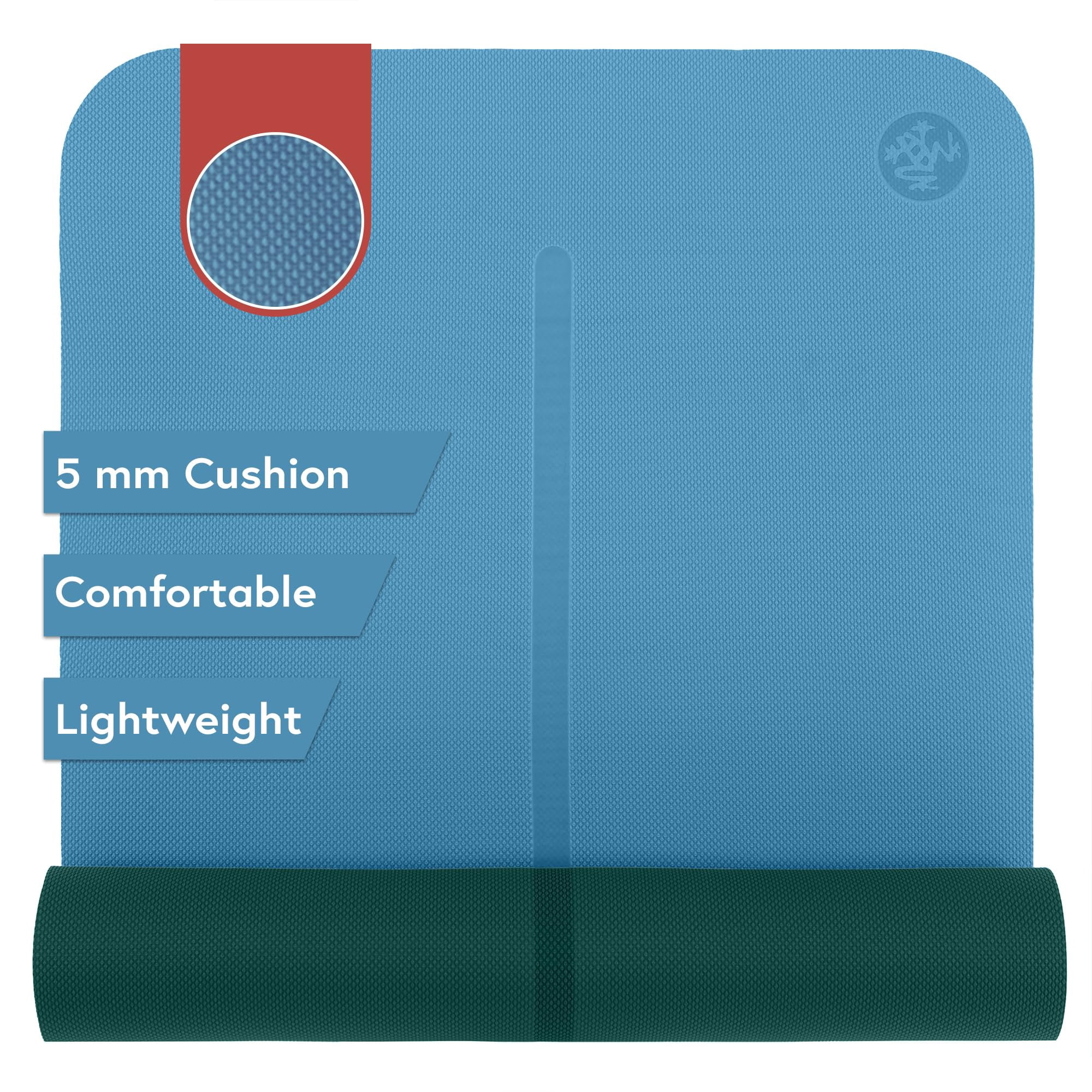 Esterilla De Yoga Manduka Begin 68 Con Amortiguación Bondi Blue Tpe De 5 Mm