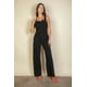 thumbnail image 1 of Mono Casual Suave De Tirantes Finos Con Cuello Entallado Negro (para Mujer), 1 of 5