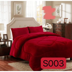 Mundo Shopping - Cobertor Plush Con Chiporro 2 Plazas Color Rojo Liso