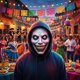 thumbnail image 1 of Mascara Monja Hallowen Disfraz Terror / Esqueleto Zombie, 1 of 8