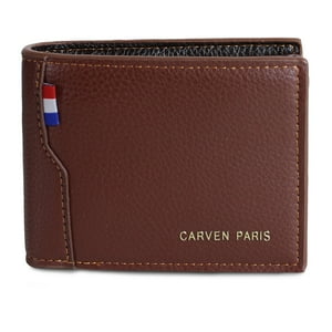 Carven Paris - Billetera De Hombre Matt Café Oscuro