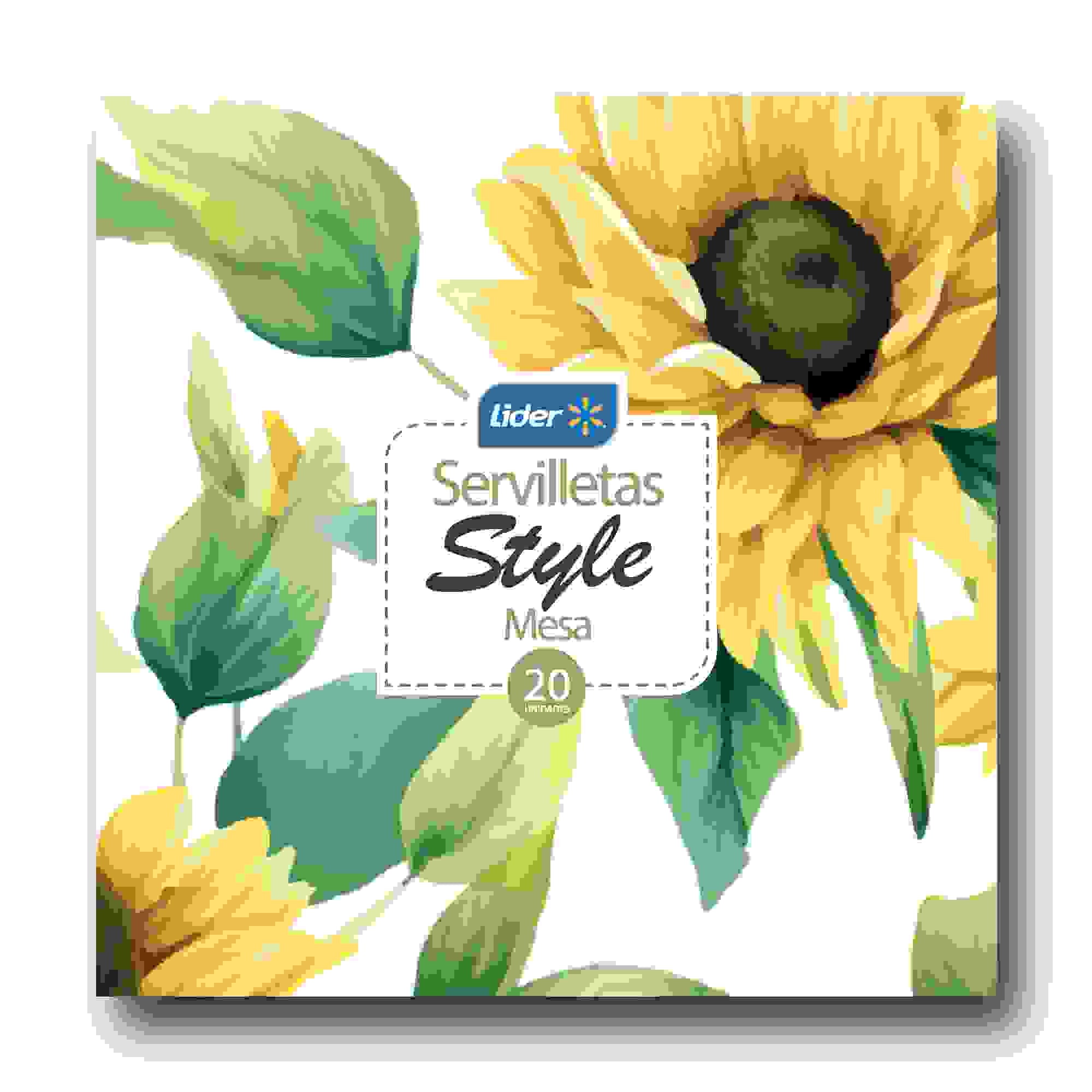 Servilletas Doble Hoja Floral 2 33x33cm 20 Un Lider