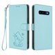 thumbnail image 1 of Funda de Gato tipo Libro para Samsung Galaxy S10 Plus, Verde Claro, 1 of 6