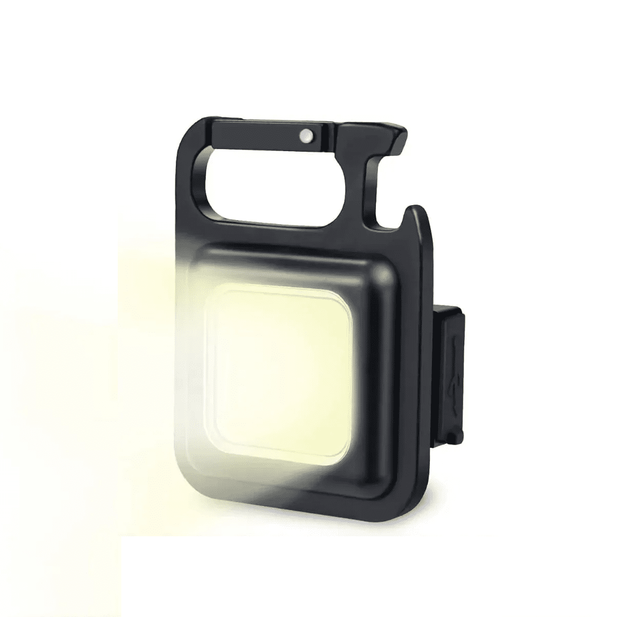Genérico - X2 Linterna Led De Llavero Gancho Recargable Portátil Blanco Frio/ Calida Negro