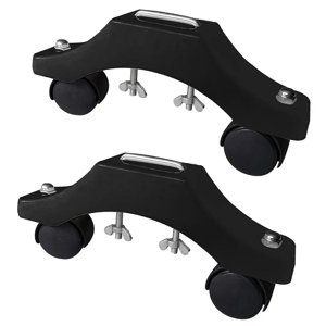 Magideal - 2 Piezas De Soporte Para Pies De Calentador Eléctrico Con Ruedas, Soporte Móvil, Rodamiento Suave, Longitud De 23 Cm, Accesorios Genéricos Resistentes Negro