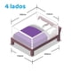 thumbnail image 2 of 4 barandas Gris Para cama 2 plazas 150x150x200x200 cm Altura colchón hasta 27 cm, 2 of 11