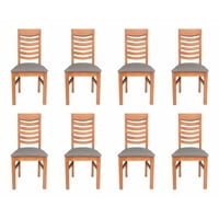 Koliat - Pack 8 Sillas Nemesis Caramelo Tapiz Gris