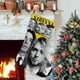 thumbnail image 1 of Nirvana Tema: Calcetines de Navidad, fino lino blanco para colgar en escaleras y chimenea, decoración navideña para el hogar, regalo de Navidad. 54cm × 38cm, 1 of 5