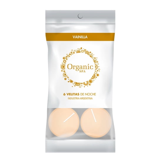 Vela Vainilla, 6 Unidades Organic Spa