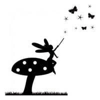 Rienda Libre Graphics - Decomural Toadstool Fairy Butterfly Stars Ws-44218
