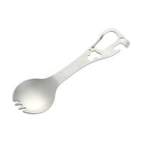 Ioensy - Tenedor Y Cuchara Para Acampar, Vajilla Multifuncional Para Pesca, Mochileros, Viajes, Color Plateado