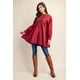 thumbnail image 4 of Vestido Corto Casual De Encaje De Algodón Con Mangas Largas Y Cuello Redondo Color Ciruela (para Mujer), 4 of 5