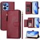 thumbnail image 5 of Funda tipo cartera para Realme 10 5G con bolsillo con cremallera, tarjetero, soporte, correa para la muñeca y tapa de cuero Rojo, 5 of 5