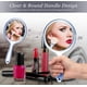 thumbnail image 3 of Espejo de mano de doble cara, espejo de mano con aumento 1X/2X y asa, espejo de mano transparente, espejo de maquillaje de forma redondeada., 3 of 7