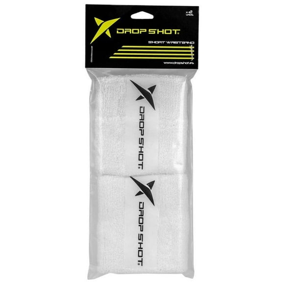 Muñequera Drop Shot Corta Blanca X2 Tenis Padel