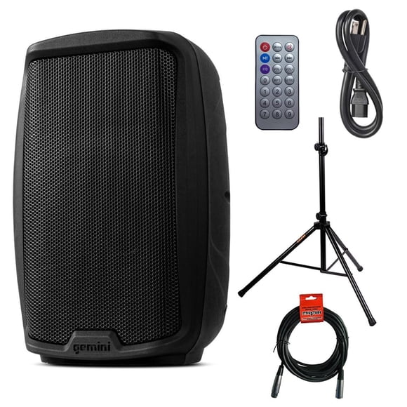 Altavoz PA Gemini Sound AS-2108BT de 8 pulgadas y 500 W con soporte