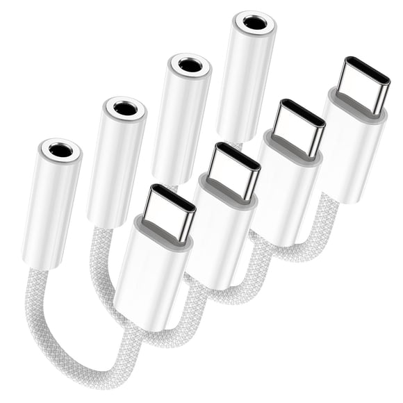 Adaptador USB-C a conector de 3,5 mm Fidioto – Pack de 4 (13,5 cm)