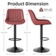 thumbnail image 2 of Set De 2 Taburetes De Bar Ajustables Rojos De Pu, 2 of 8