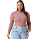thumbnail image 1 of Camiseta Lisa de cuello alto Plus Size., 1 of 6
