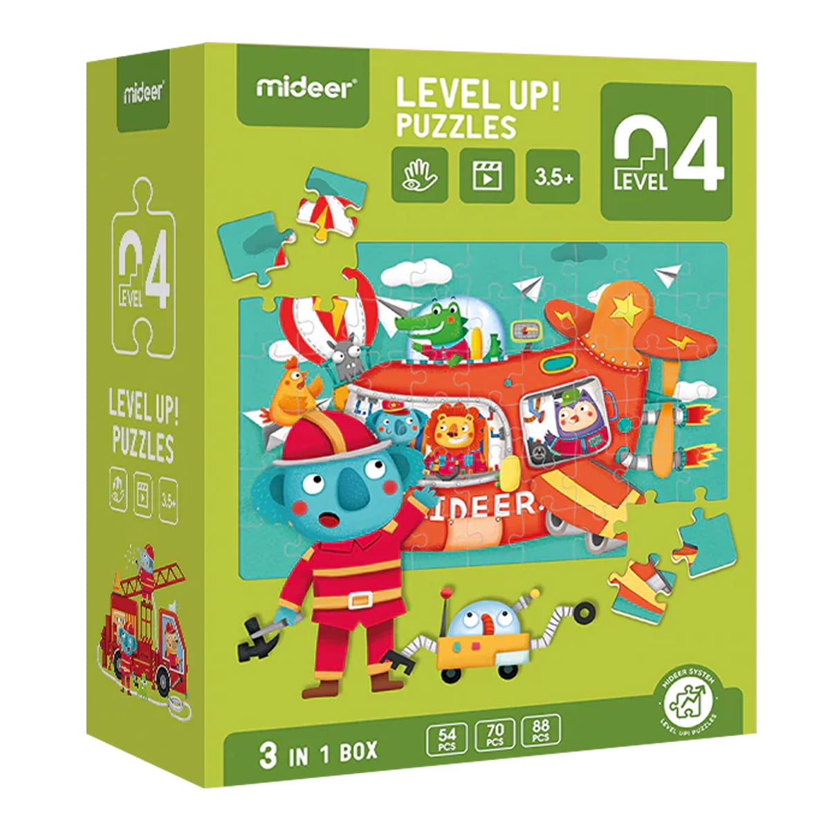 Genérico - Puzzle Infantil 3 En 1 Nivel 4 Bomberos