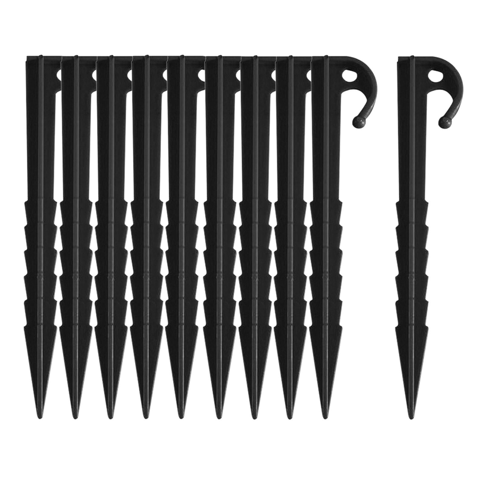 Magideal - 10 Piezas De Estacas Ultraligeras Para Tienda De Campaña, Clavos Para Tienda De Campaña, Suelo Con Forma De Tornillo Reutilizable Para Acampar Y Hacer Negro