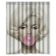 thumbnail image 1 of Cortina de ducha con diseño de burbujas de Marilyn Monroe, juego de cortinas de baño con ganchos, tamaño 60 x 72 pulgadas, 1 of 3