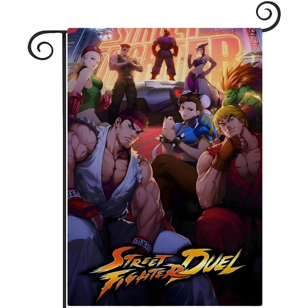 Juego de Street Fighter -bandera de jardín temática. Regalo perfecto para fans, amigos y familiares, ideal para actividades al aire libre y decoración de fiestas.28CM*45CM