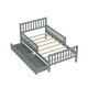 thumbnail image 3 of Twin Size Wood Platform Bed with Guardrails on Both Sides and Two Storage Drawers, Gray, 3 of 3
