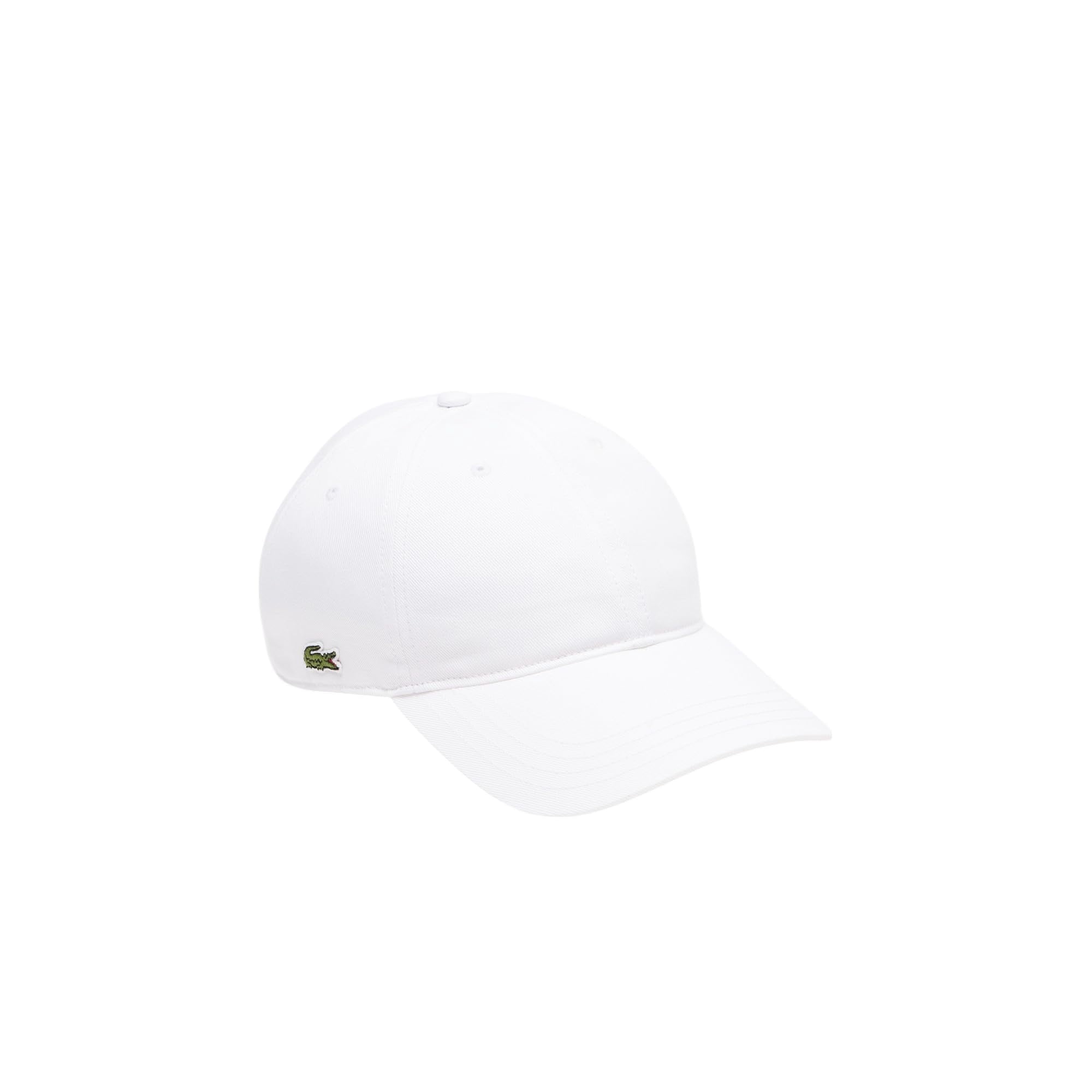 Gorra Lacoste Unisex De Sarga De Algodón Orgánico Con Logotipo Lateral Blanco