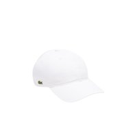 Gorra Lacoste Unisex De Sarga De Algodón Orgánico Con Logotipo Lateral Blanco