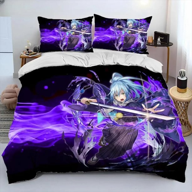 I Got Reincarnated As A Slime Comforter Bedding Set,Duvet Cover Bed Set Quilt Cover Pillowcase, Size Bedding Set Bed Sheets