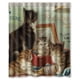 thumbnail image 1 of Cortina de ducha con diseño de gatos y ganchos (60 x 72 pulgadas), 1 of 3