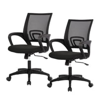 Silla De Oficina Bestoffice Ergonómica Con Respaldo Medio, Giratoria, Negro Oscuro