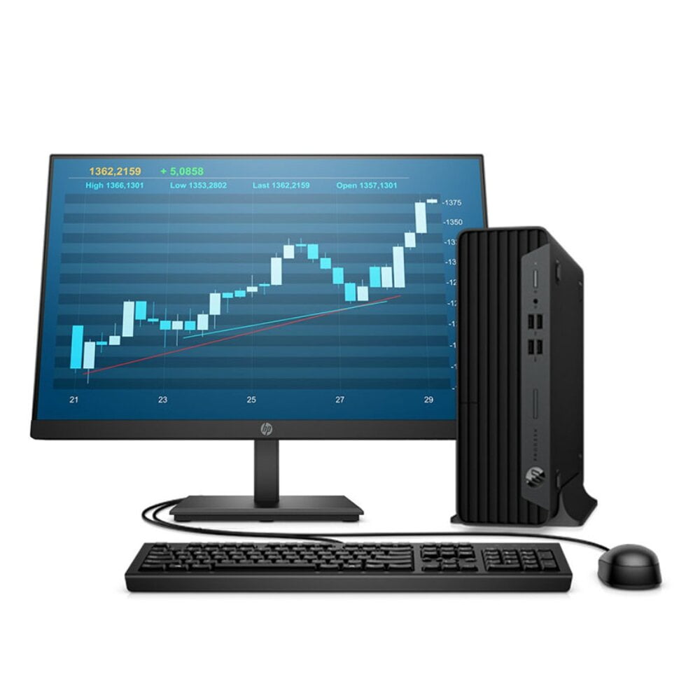 Kit Monitor + Pc Hp Prodesk 400 G7 Sff (I3-10Ma 8Gb 500Gb) Reacondicionado Grado A