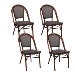 Klik Muebles - Pack De 4 Sillas Bistro Parisina Textileno - Café Oscuro