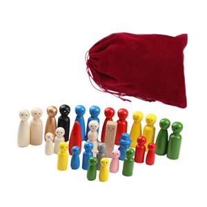 Bothyi - 28 Muñecos De Madera Con Clavijas, Adornos, Figuras De Personas De Madera Para Niños Y Niñas