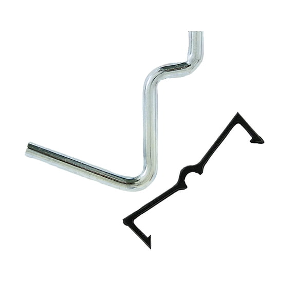 Ganchos Crawford de acero galvanizado negro y plateado, 3,8 cm, paquete de 6