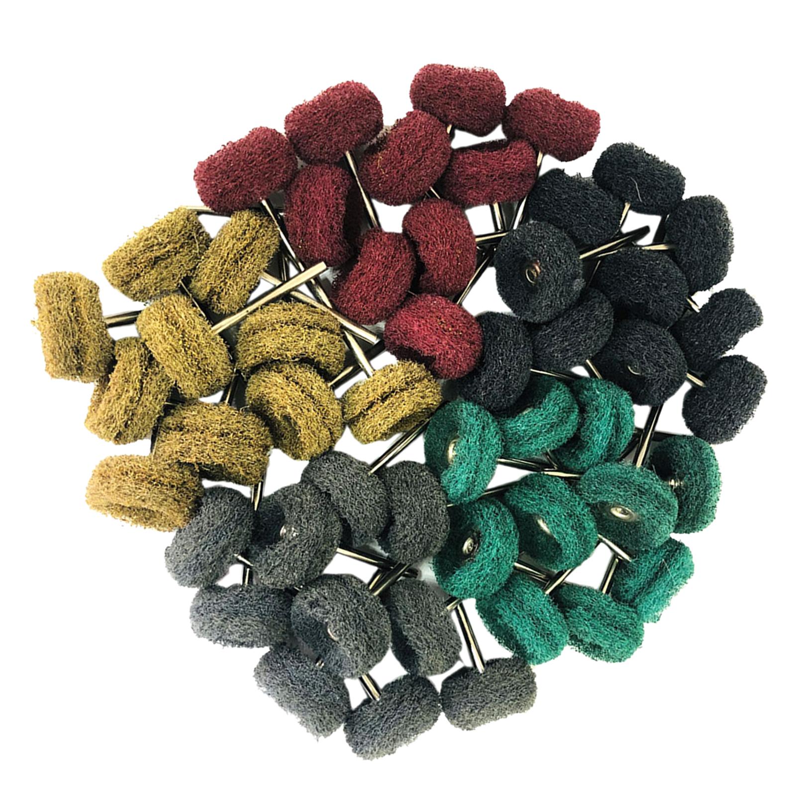 Magideal - Juego De Ruedas De Pulido 100X, Cabezal De Lijado De Molienda, Vástago De 1/8 ""(3Mm), Cerdas De 25Mm, Accesorio De Taladro De Rueda De Pulido Abrasivo