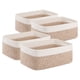 thumbnail image 1 of Paquete de 4 cestas de almacenamiento OIAHOMY para organizar 30 x 20 x 12 cm, color marrón y blanco, 1 of 7