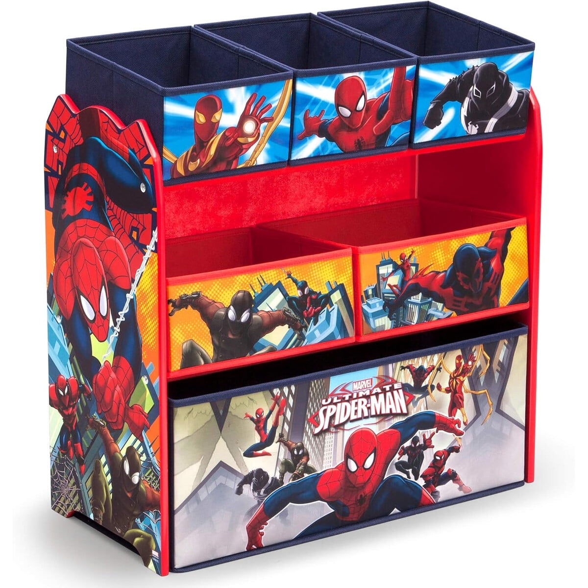 Organizador De Juguetes Delta Children Spiderman 6 Bins 62x30x67cm