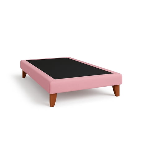 Ethan Desing - Base Cama 1.5 Plazas 105X190 Rosado En Lino