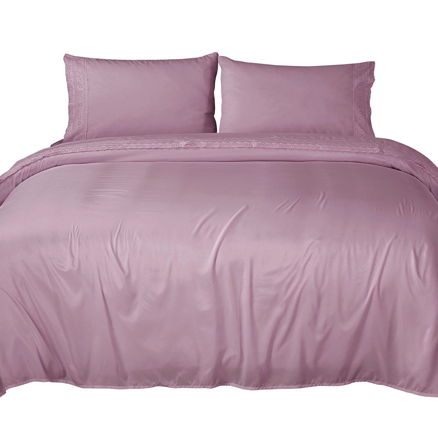 Novahus - Sábana Broderie 2 Plazas Lila